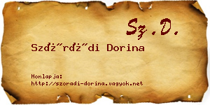 Szórádi Dorina névjegykártya